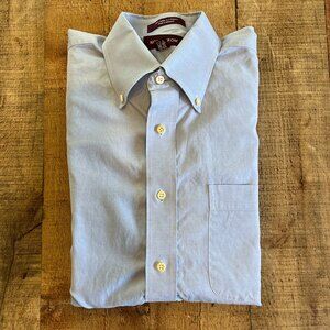 Nordstrom Blue Dress Shirt Size 16/35 Cotton Button Down Collar Work Office